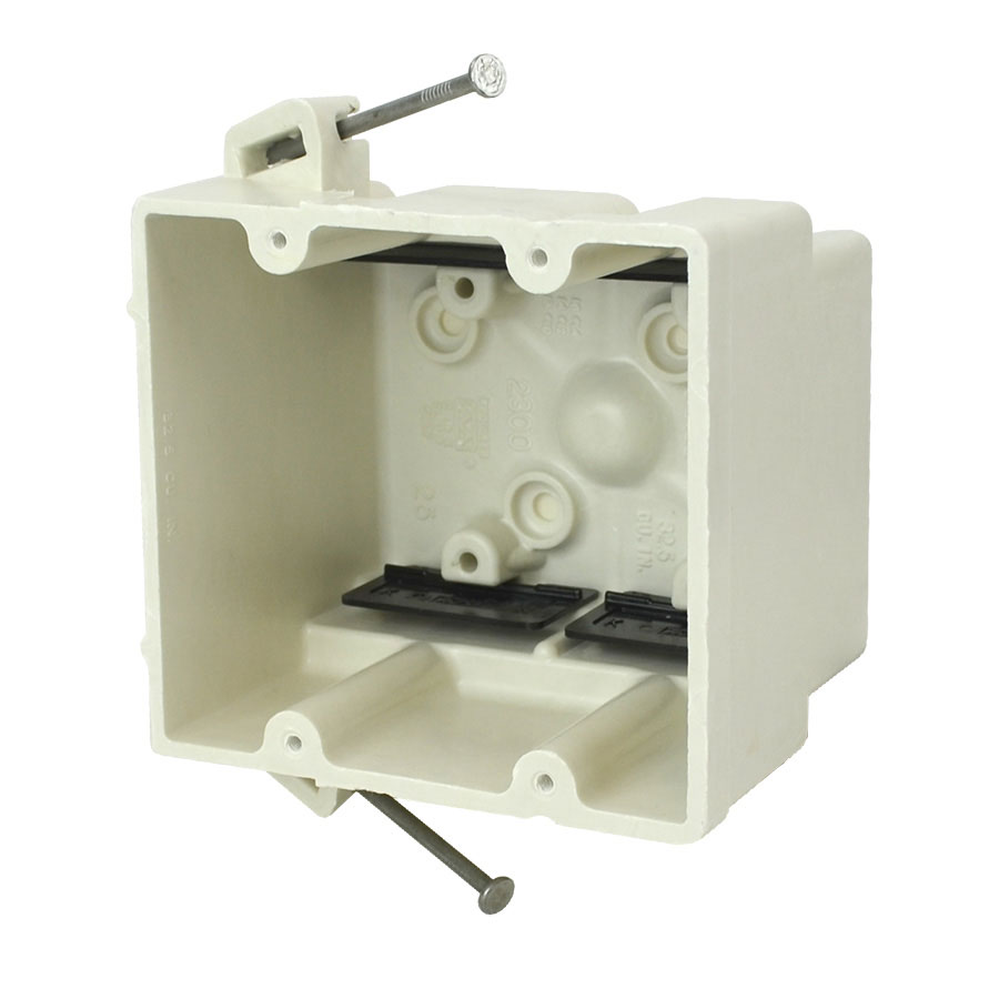 2300-NK Two gang electrical box with nails