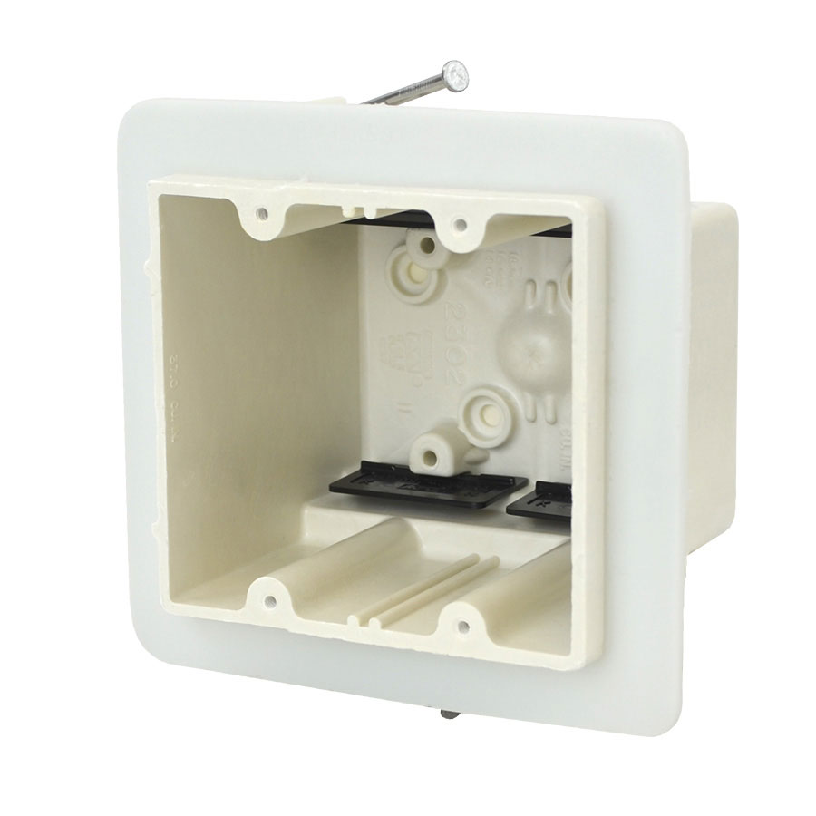 2302-NKV Two gang electrical box with airseal flange nails