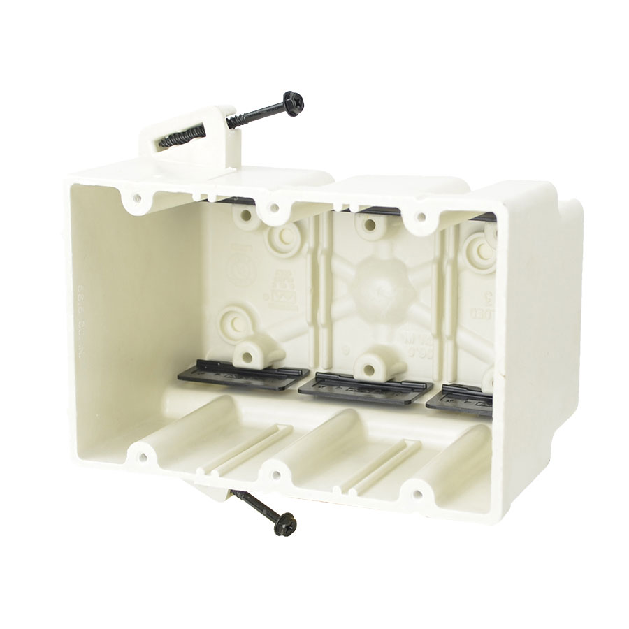 3303-SSK Three gang electrical box with screws