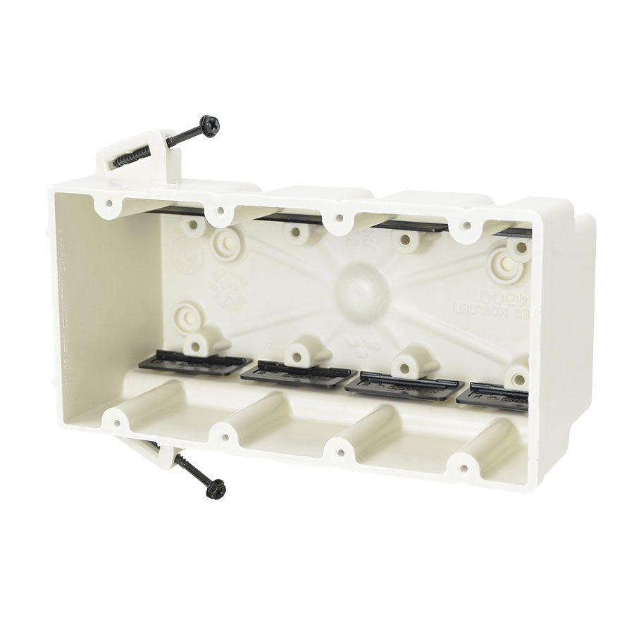4300-SSK Four gang electrical box with screws