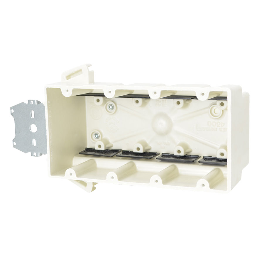4300-Z4 Four gang electrical box with Z hanger  offset