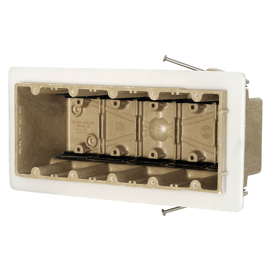 5305-NKV Five gang electrical box with nails airseal flange