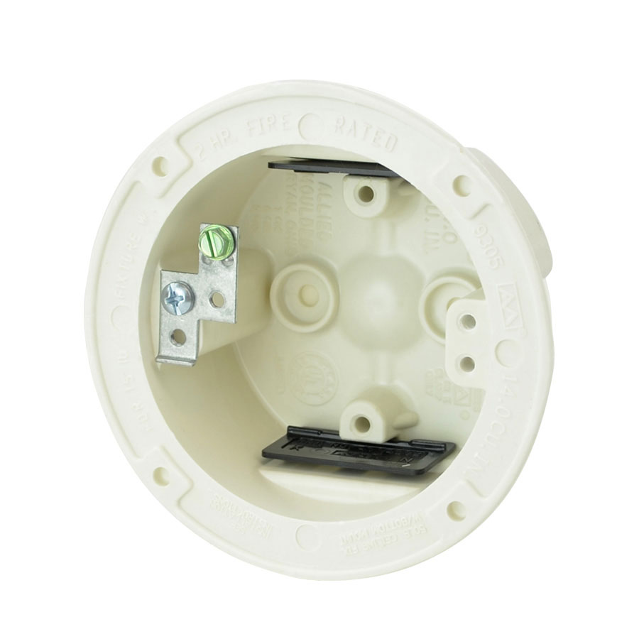 9305-GK 35 round fixture support box with flange ground strap