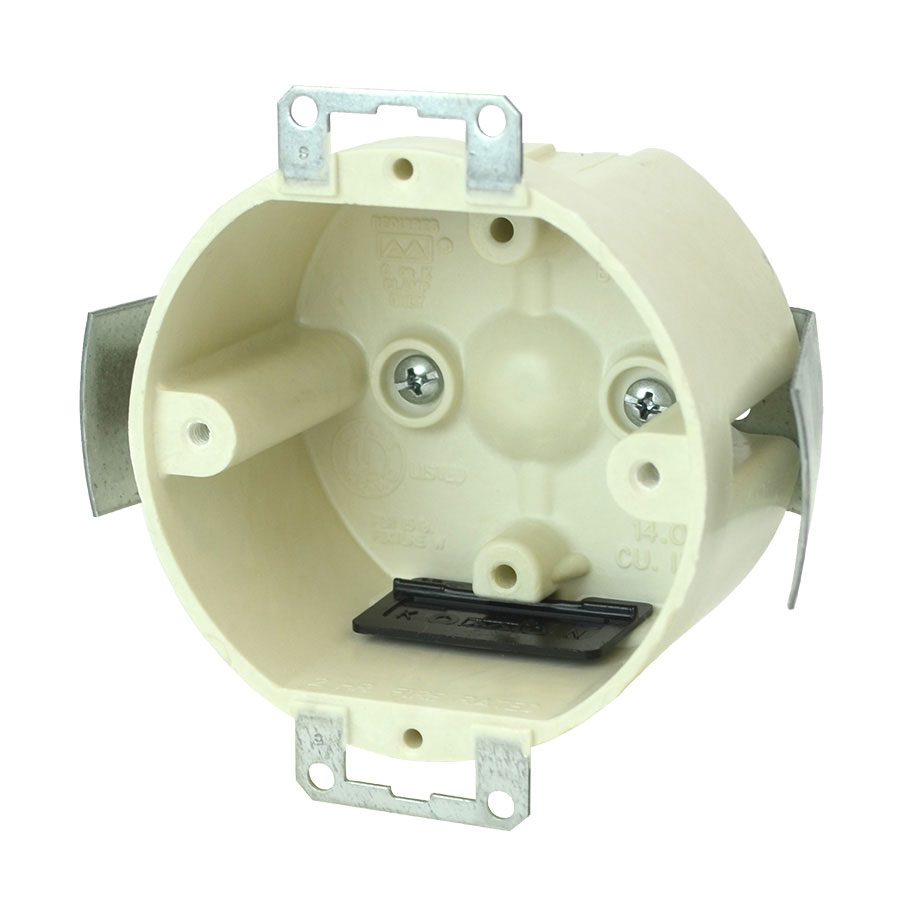 9338-ESK 35 round fixture support box with metal ears snap bracket