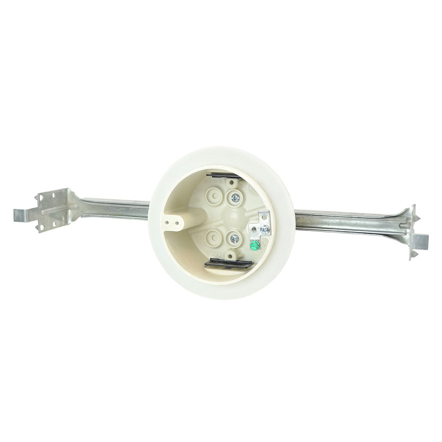 9350-BHGKV 4 round fixture support box with adjustable bar hanger airseal flange grounding strap