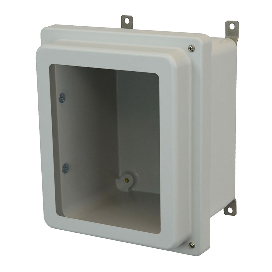 AM1084RHW Fiberglass enclosure with raised 2screw hinged cover