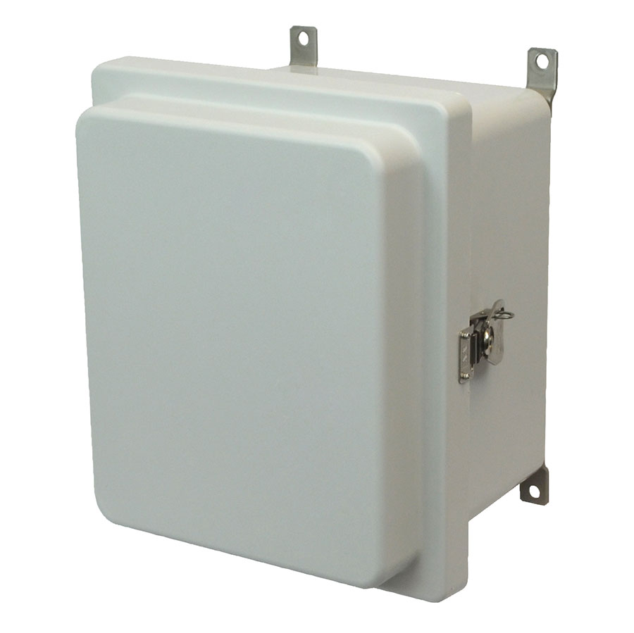 AM1086RT Fiberglass enclosure with raised hinged cover and twist latch