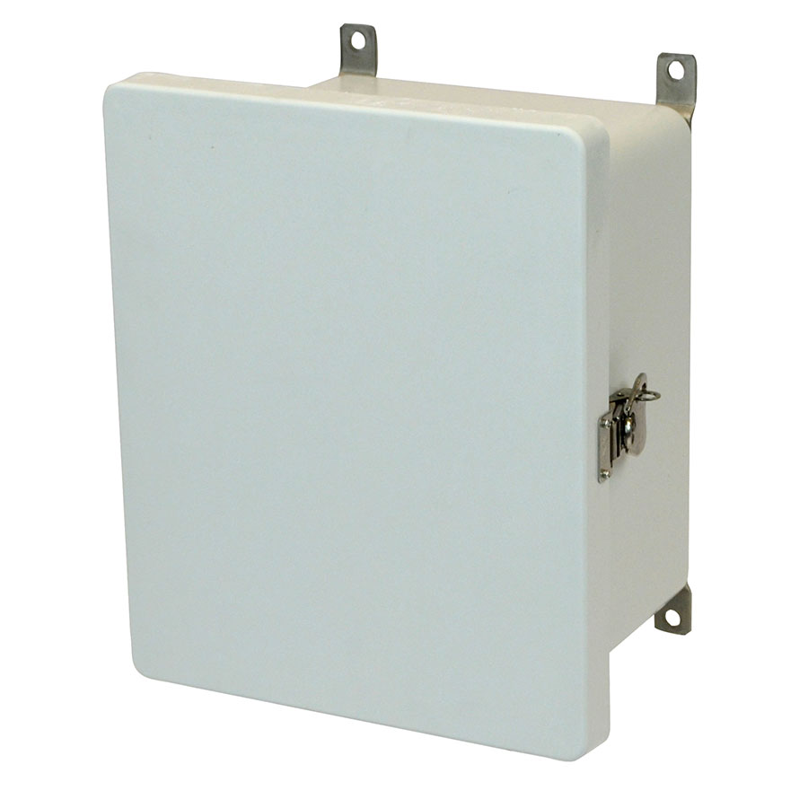 AM1086T Fiberglass enclosure with hinged cover and twist latch