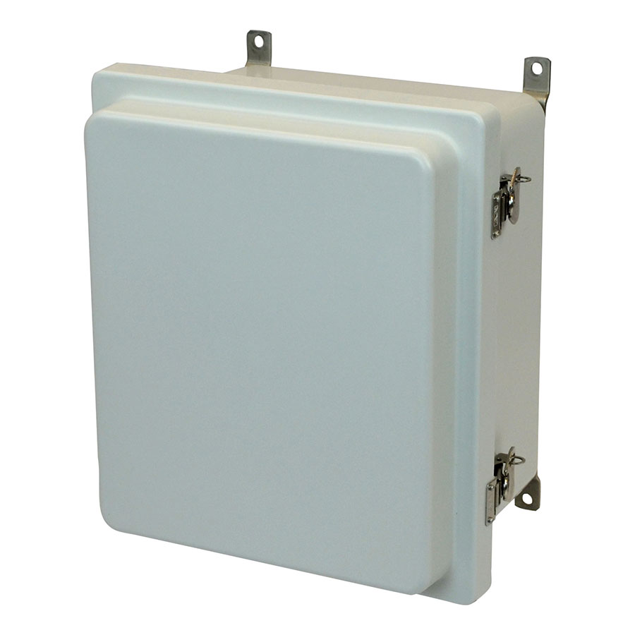 AM1206RT Fiberglass enclosure with raised hinged cover and twist latch