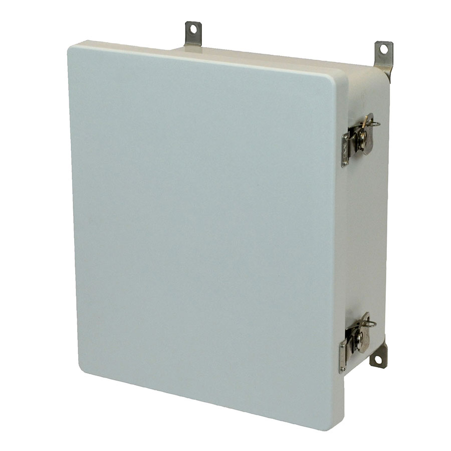 AM1206T Fiberglass enclosure with hinged cover and twist latch