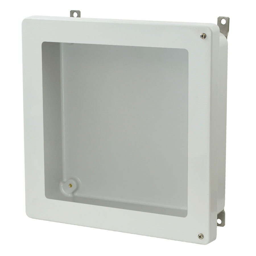 AM1224HW Fiberglass enclosure with 2screw hinged window cover