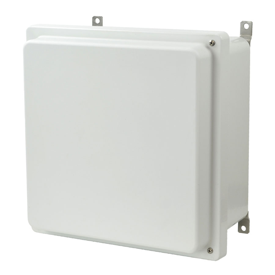AM1226RH Fiberglass enclosure with raised 2screw hinged cover