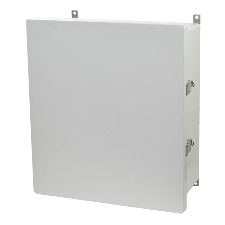 AM1868L Fiberglass enclosure with hinged cover and snap latch