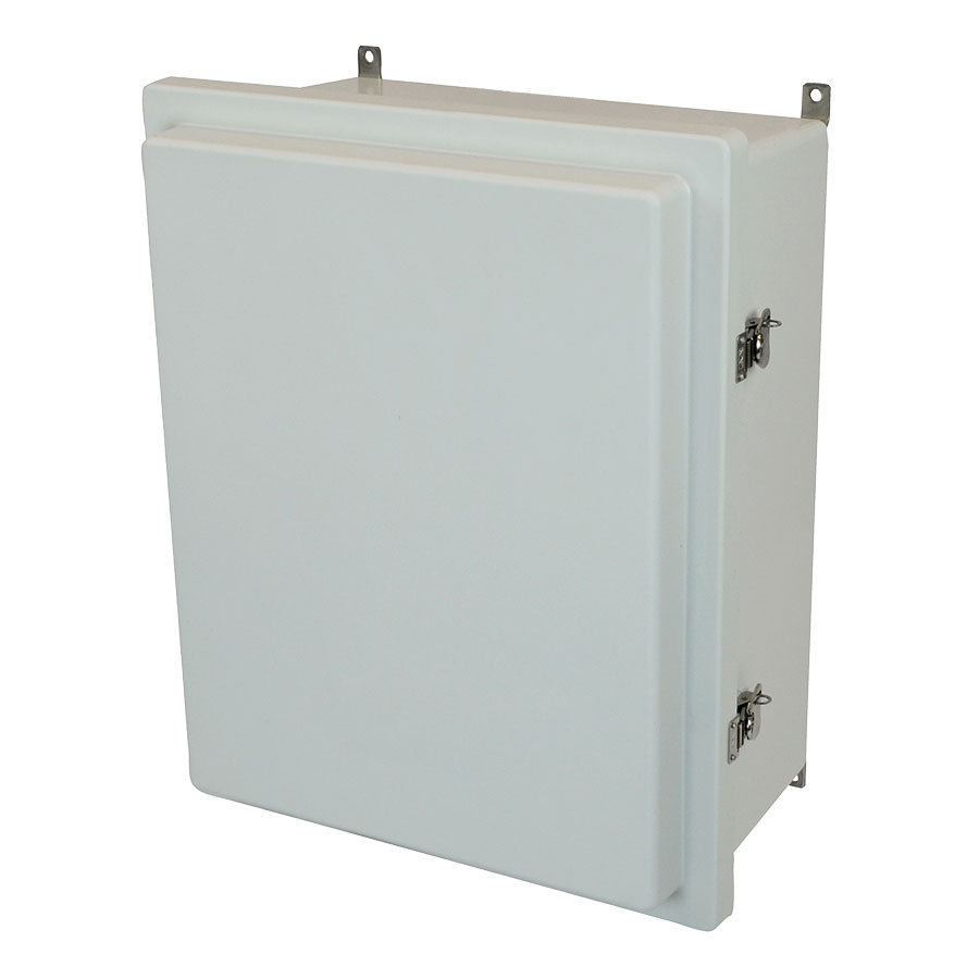 AM2068RT Fiberglass enclosure with raised hinged cover and twist latch