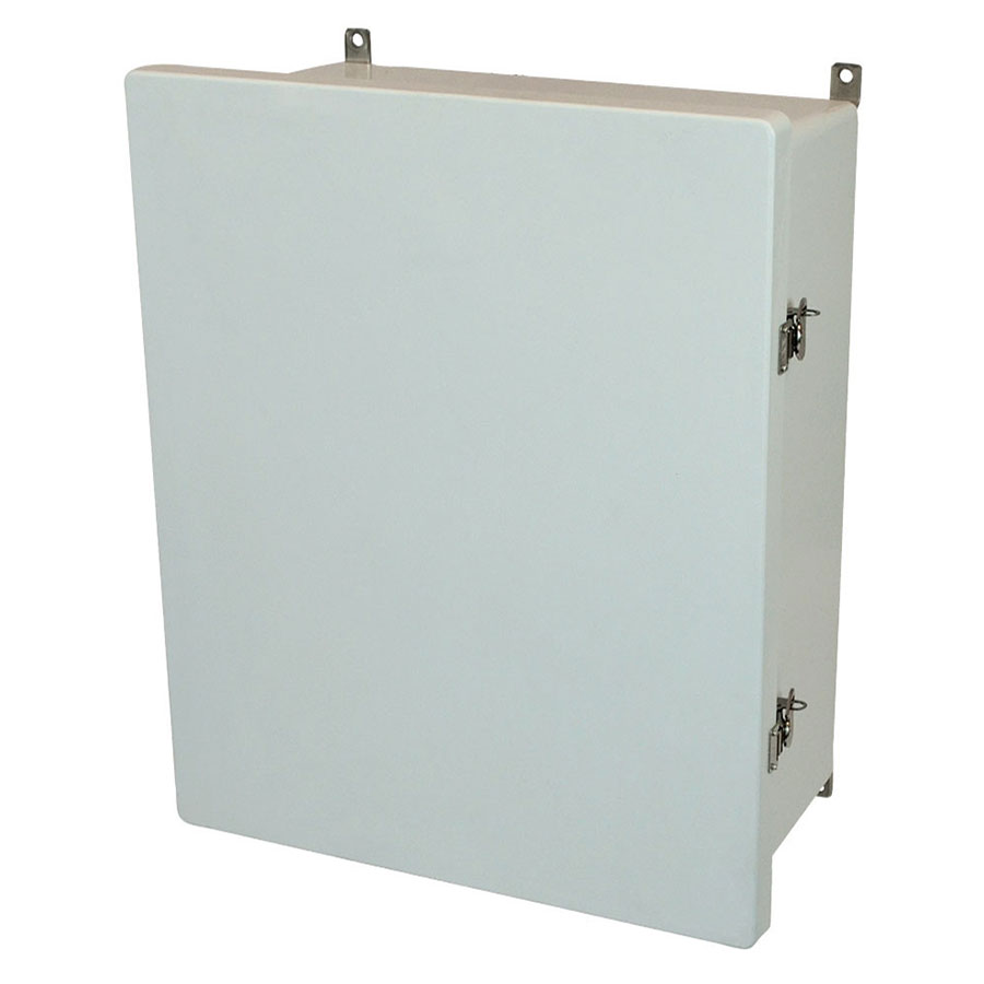 AM2068T Fiberglass enclosure with hinged cover and twist latch