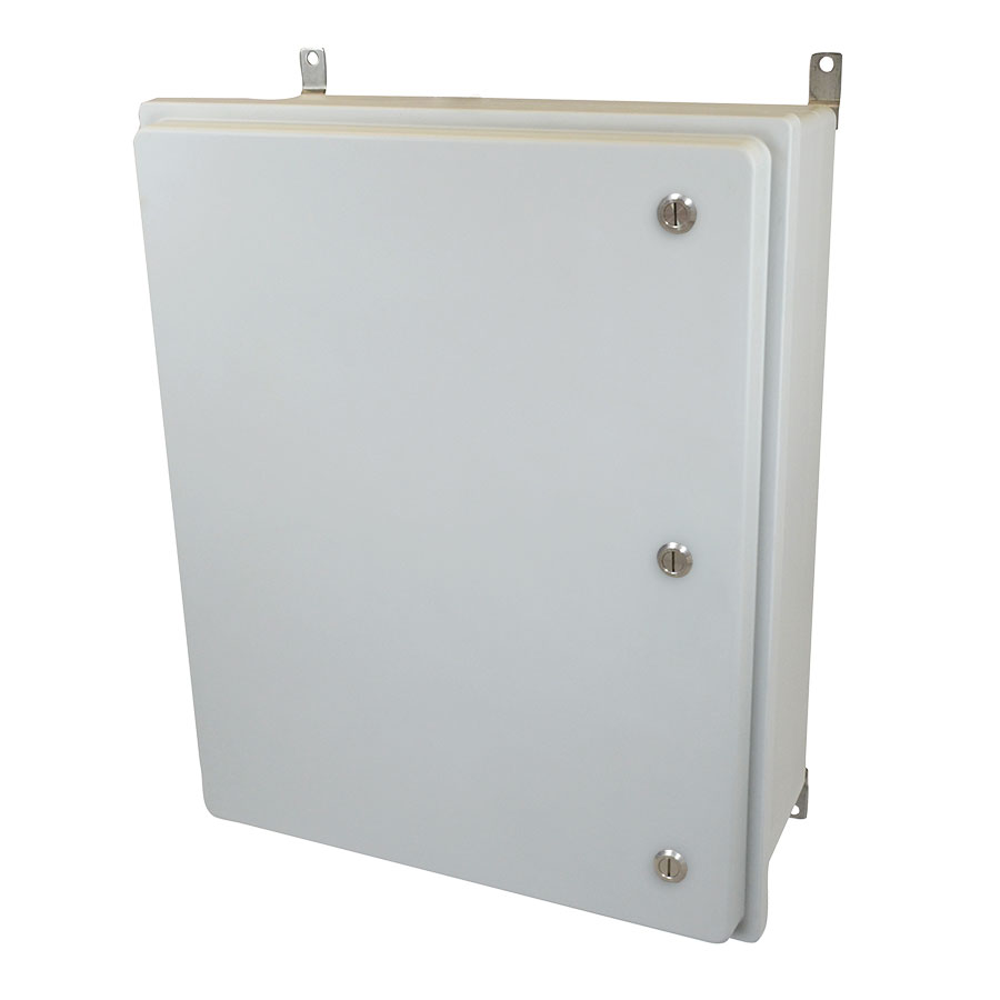 AM30240RQT Fiberglass enclosure with raised hinged cover and quarterturn latch