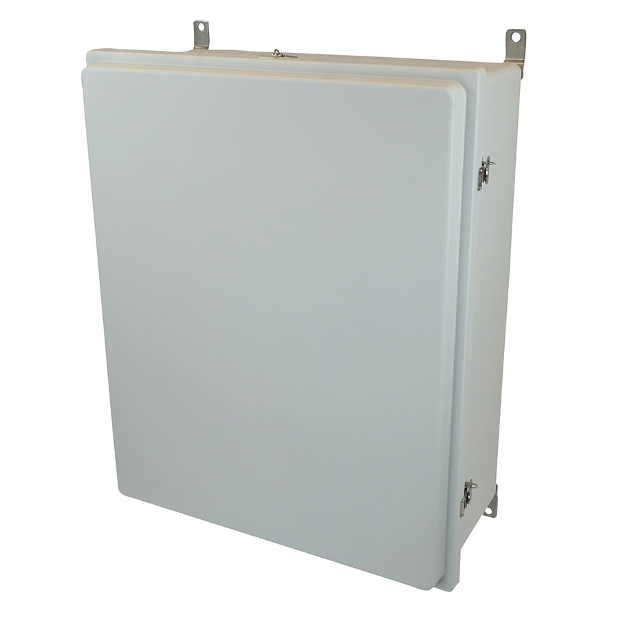 AM30248RT Fiberglass enclosure with raised hinged cover and twist latch