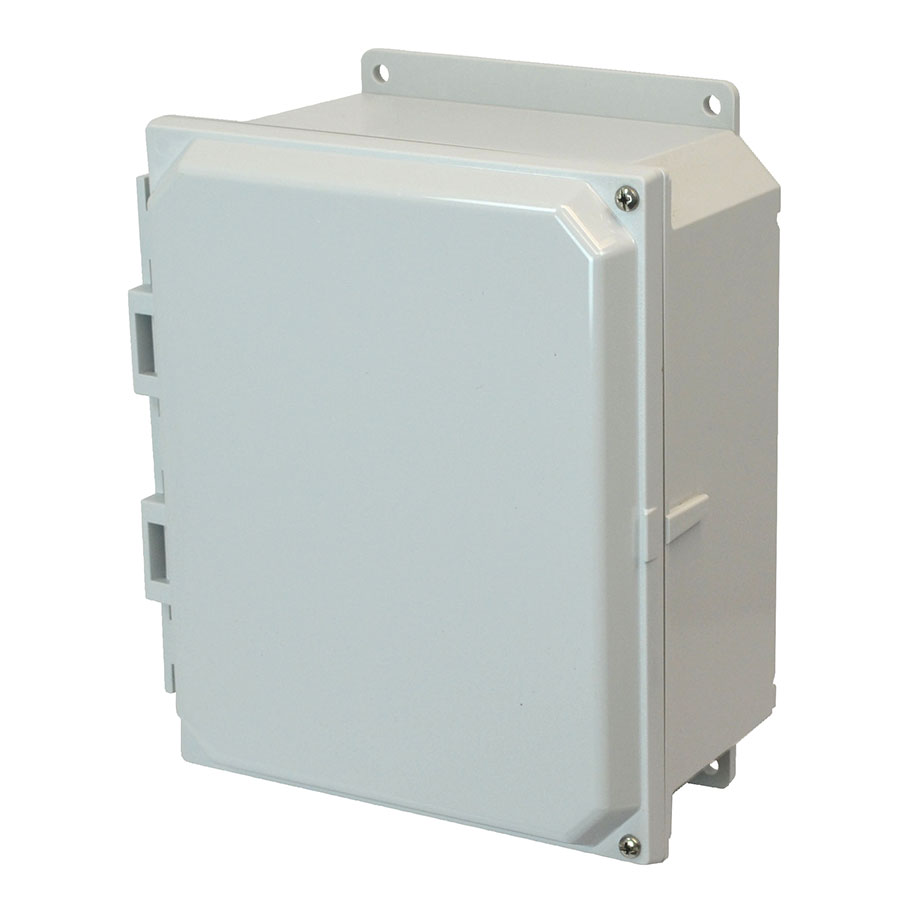 AMP1084HF Polycarbonate enclosure with 2screw hinged cover