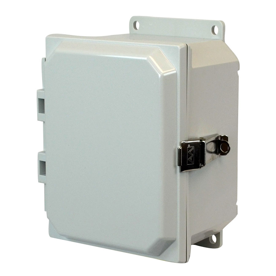AMP1084LF Polycarbonate enclosure with hinged cover and snap latch