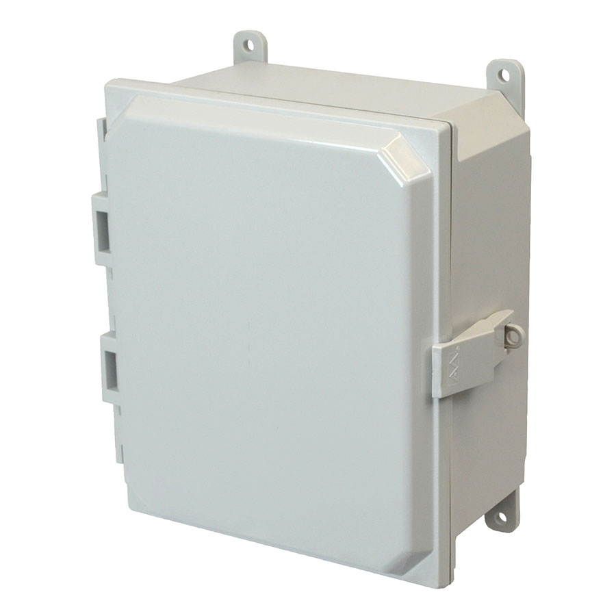 AMP1084NL Polycarbonate enclosure with hinged cover and nonmetal snap latch