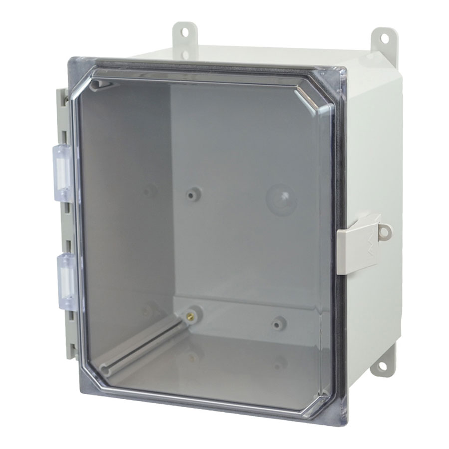 AMP1086CCNL Polycarbonate enclosure with hinged clear cover and nonmetal snap latch