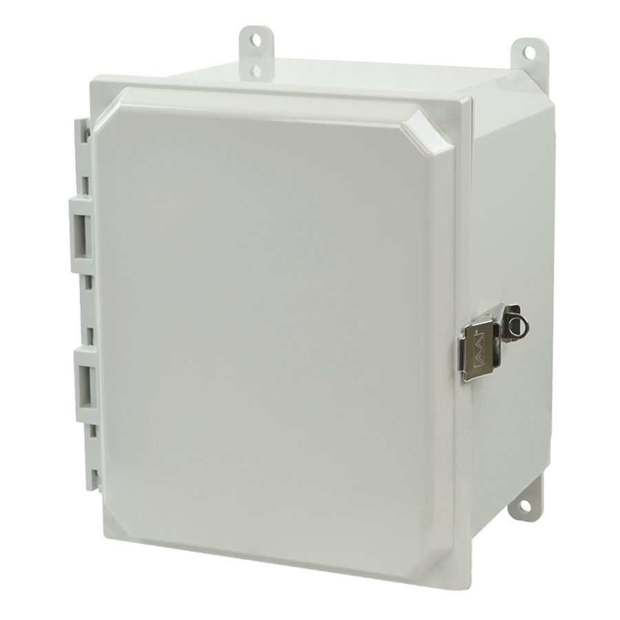 AMP1086L Polycarbonate enclosure with hinged cover and snap latch