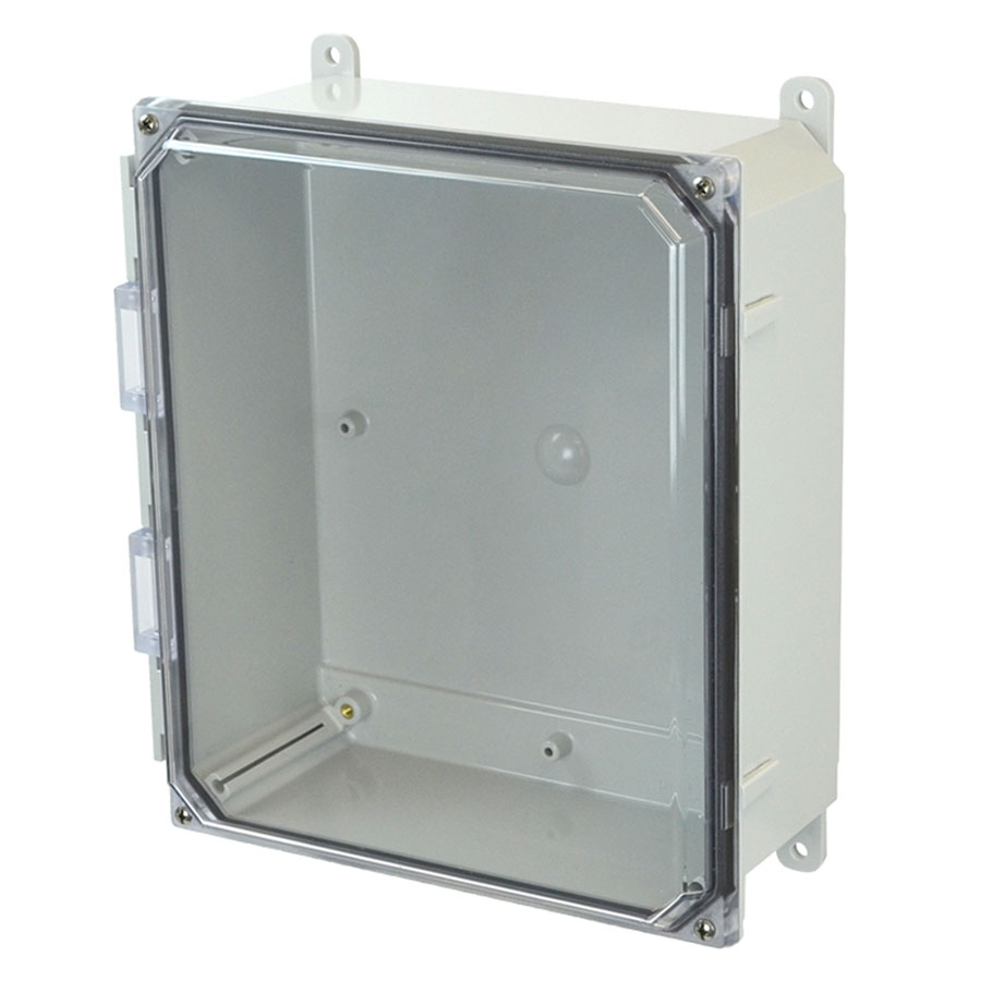 AMP1204CC Polycarbonate enclosure with 4screw liftoff clear cover