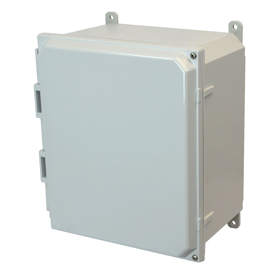 AMP1206H Polycarbonate enclosure with 2screw hinged cover