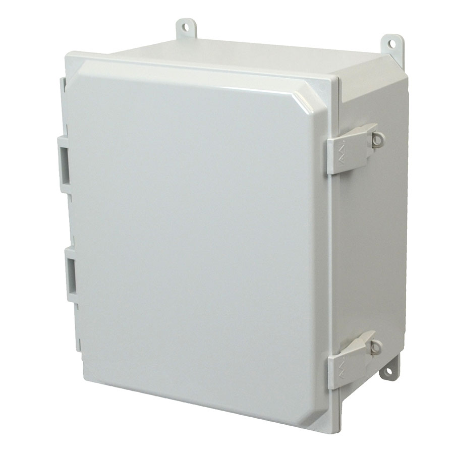 AMP1206NL Polycarbonate enclosure with hinged cover and nonmetal snap latch