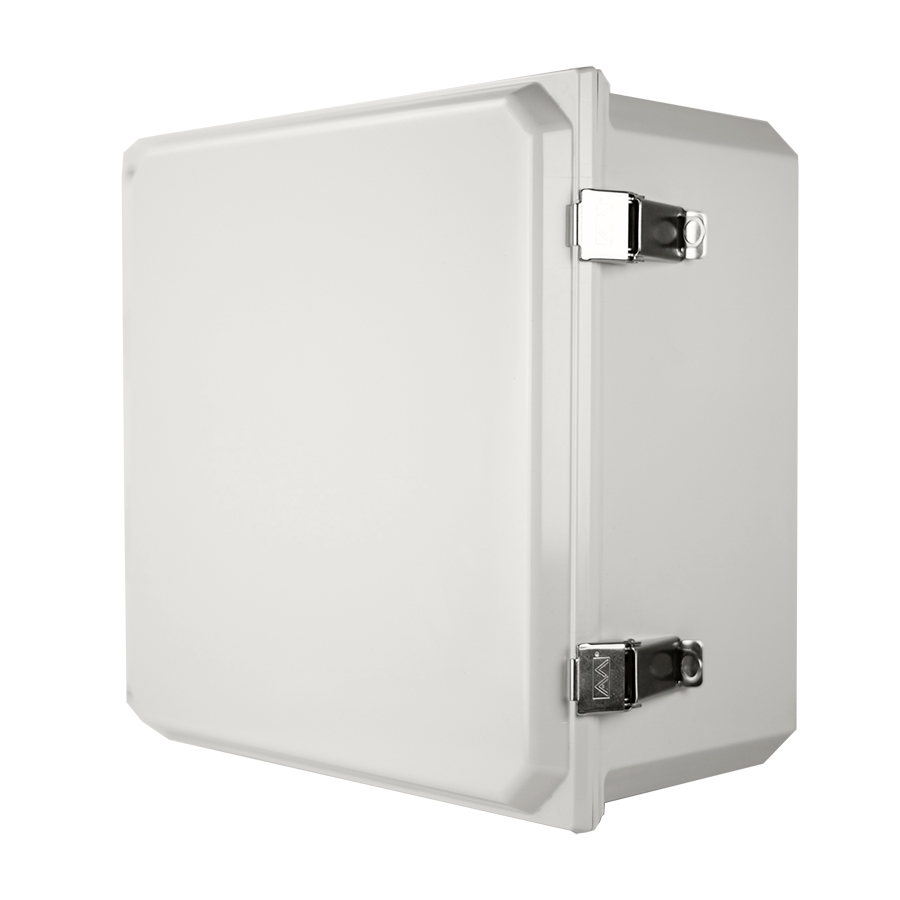 AMP1226L Polycarbonate enclosure with hinged cover and snap latch