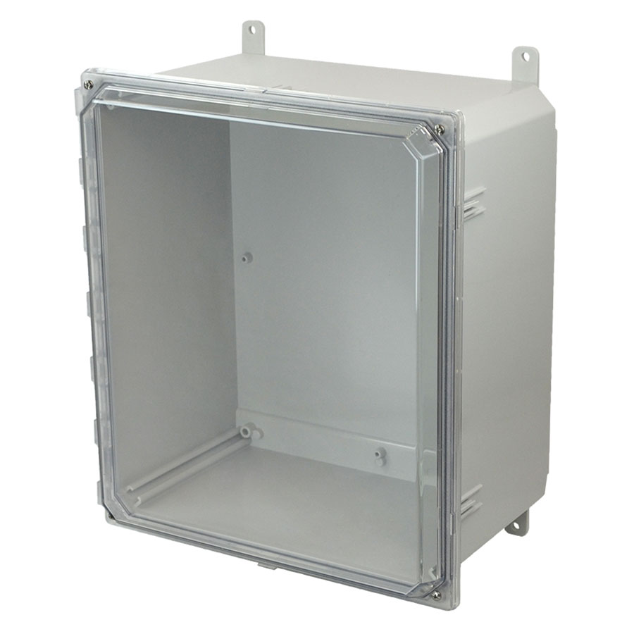 AMP1648CC Polycarbonate enclosure with 4screw liftoff clear cover