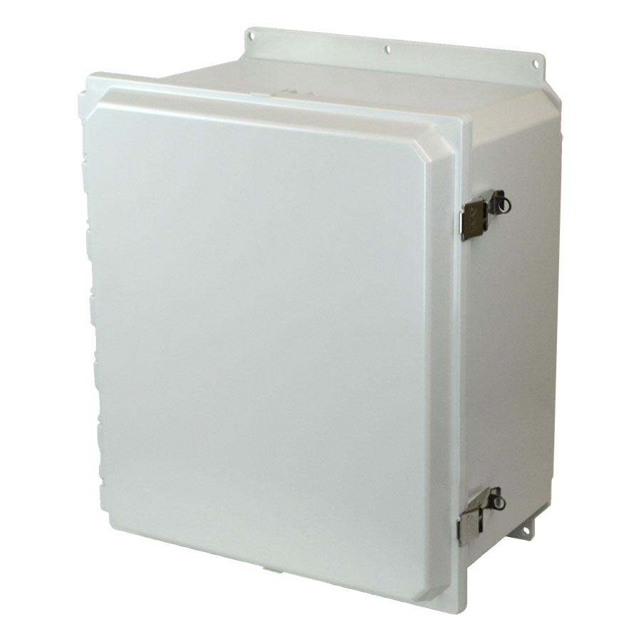 AMP1648LF Polycarbonate enclosure with hinged cover and snap latch