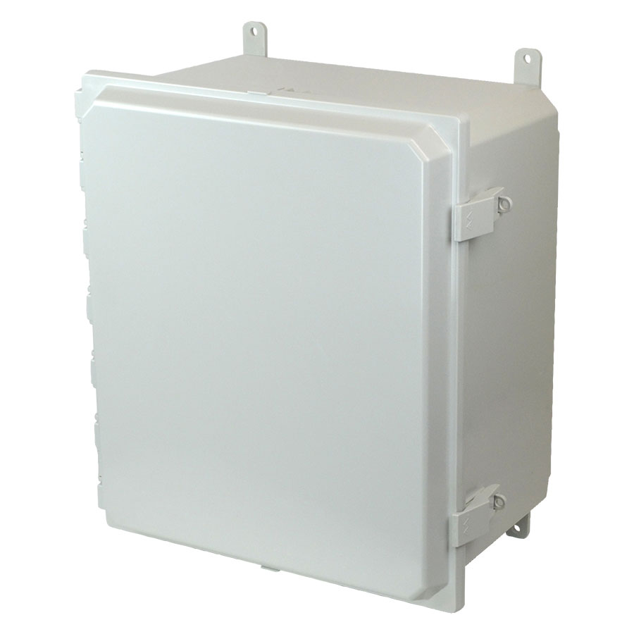 AMP1648NL Polycarbonate enclosure with hinged cover and nonmetal snap latch