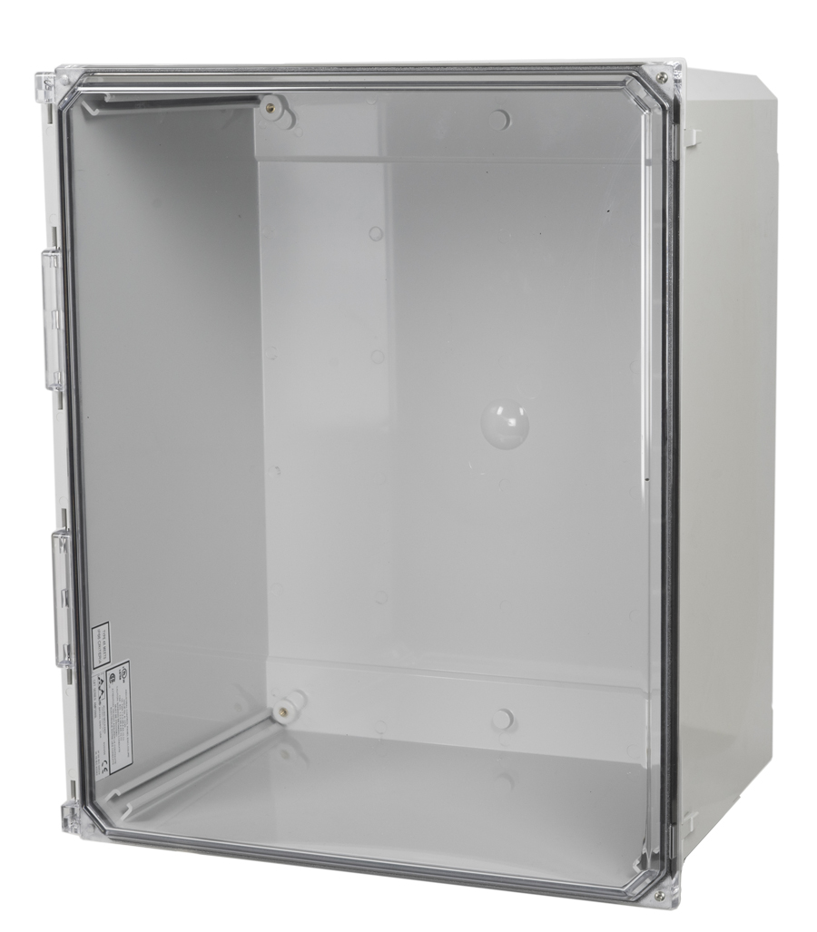 AMP2060CCH Polycarbonate enclosure with 2screw hinged clear cover