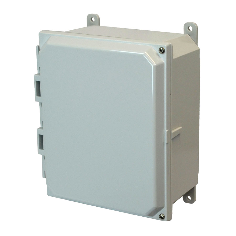 AMP864H Polycarbonate enclosure with 2screw hinged cover