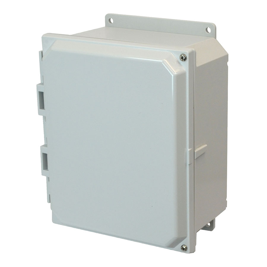 AMP864HF Polycarbonate enclosure with 2screw hinged cover