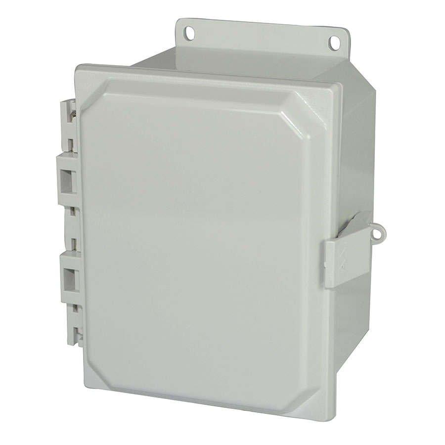 Snap Latch and Hinged Cover with Mounting Flanges and Opaque Cover Allied Moulded AMU864LF Ultraline Series Fiberglass JIC Size Junction Box 