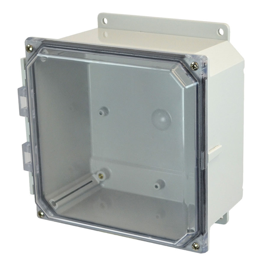 AMP884CCF Polycarbonate enclosure with 4screw liftoff clear cover