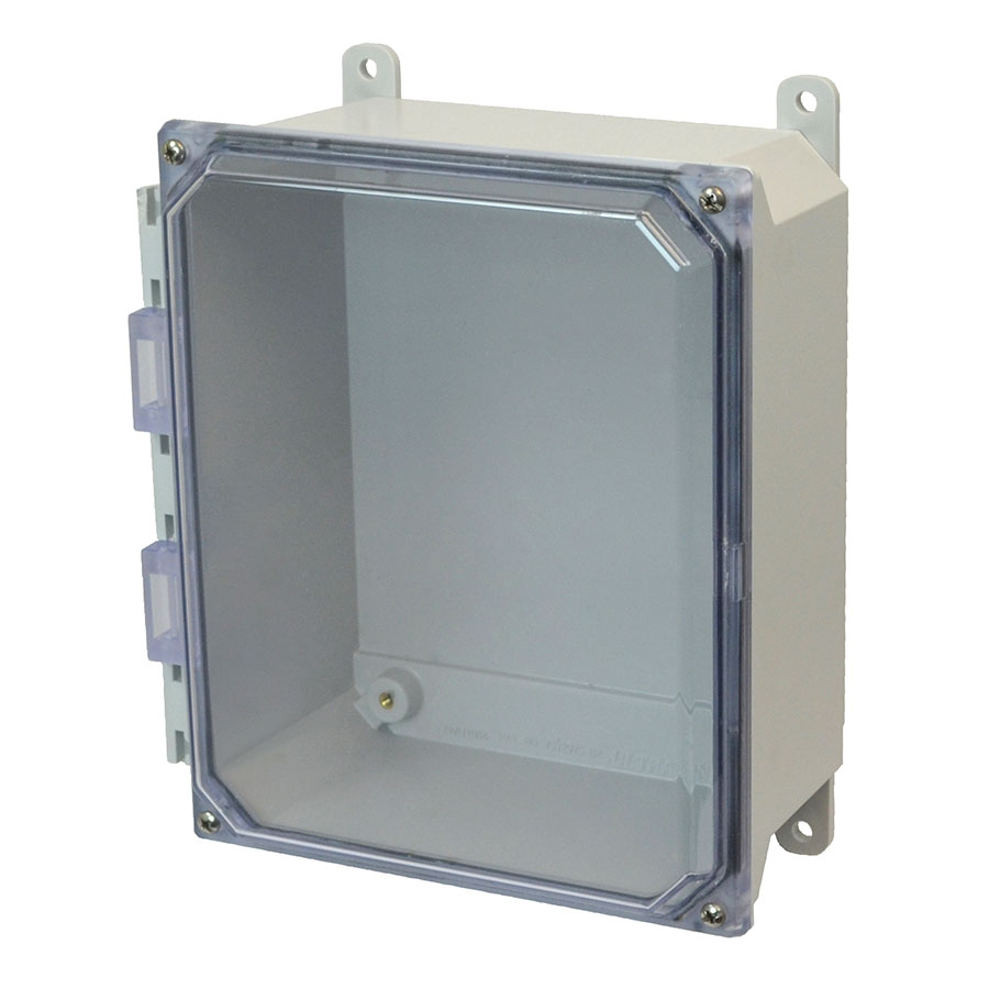 AMU1084CC Fiberglass enclosure with 4screw liftoff clear cover
