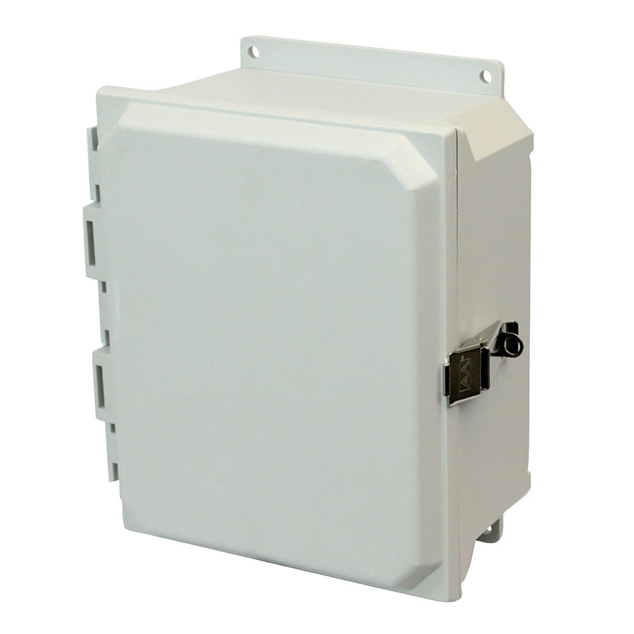 AMU1084LF Fiberglass enclosure with hinged cover and snap latch