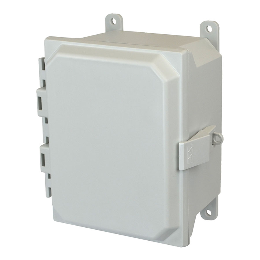 AMU1084NL Fiberglass enclosure with hinged cover and nonmetal snap latch