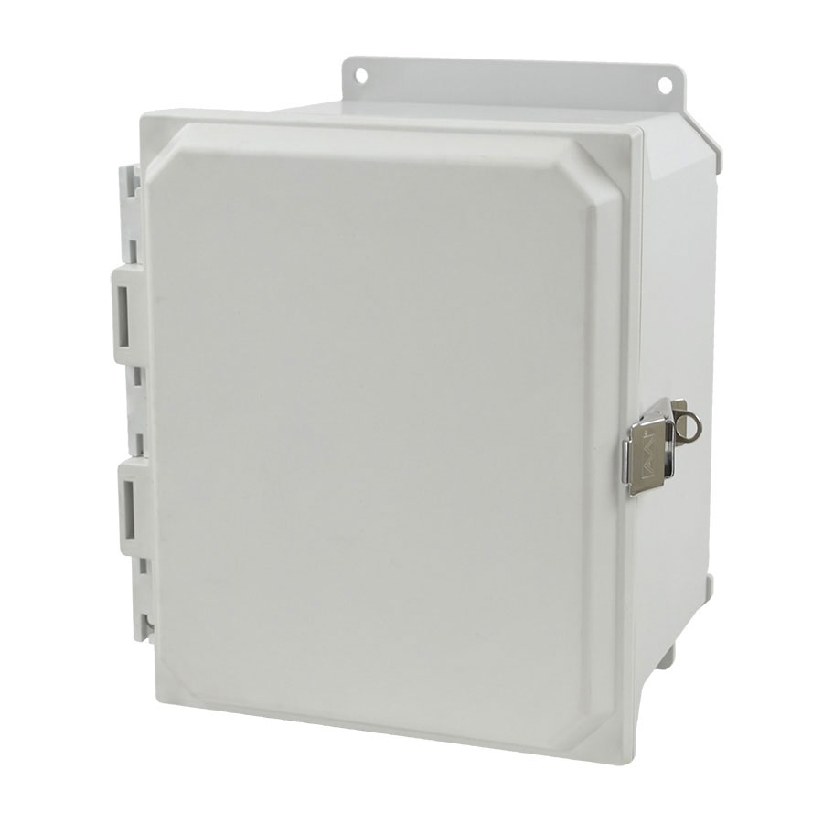 AMU1086LF Fiberglass enclosure with hinged cover and snap latch