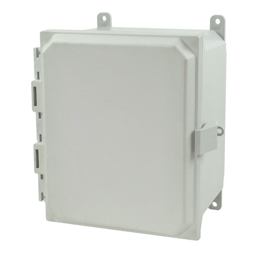 AMU1086NL Fiberglass enclosure with hinged cover and nonmetal snap latch