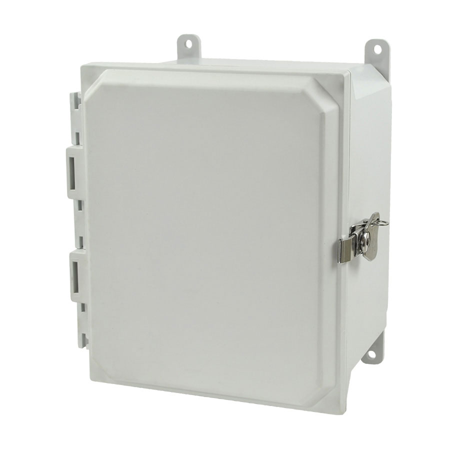 AMU1086T Fiberglass enclosure with hinged cover and twist latch