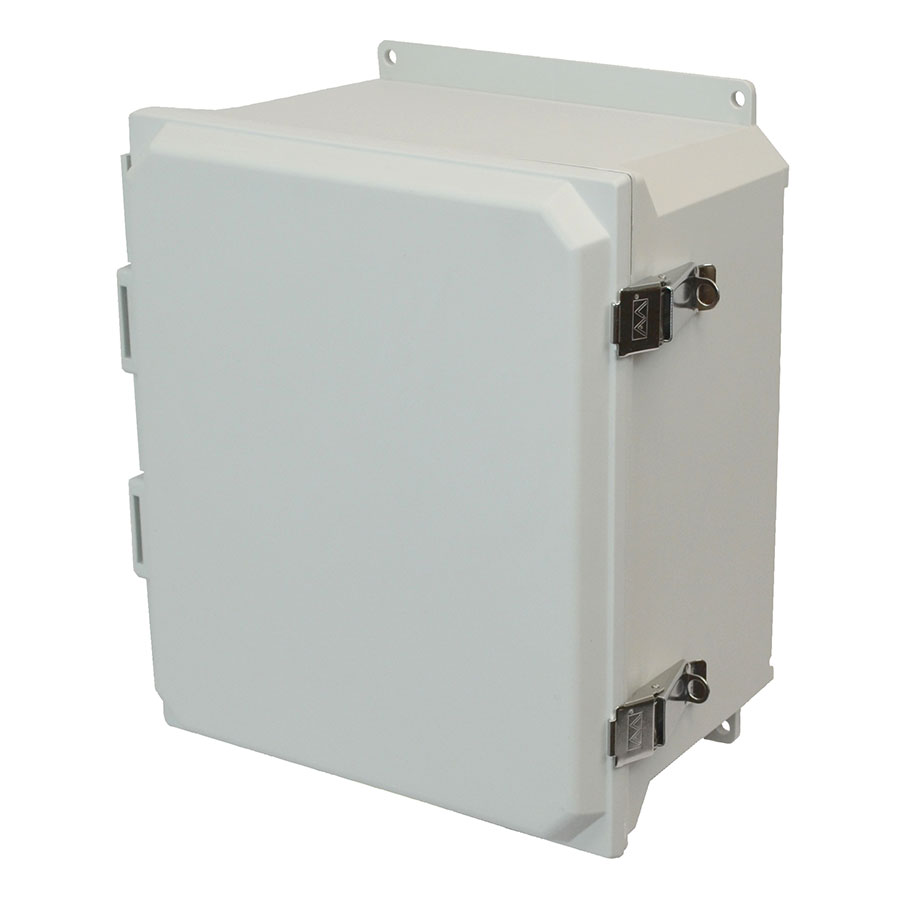 AMU1648LF Fiberglass enclosure with hinged cover and snap latch