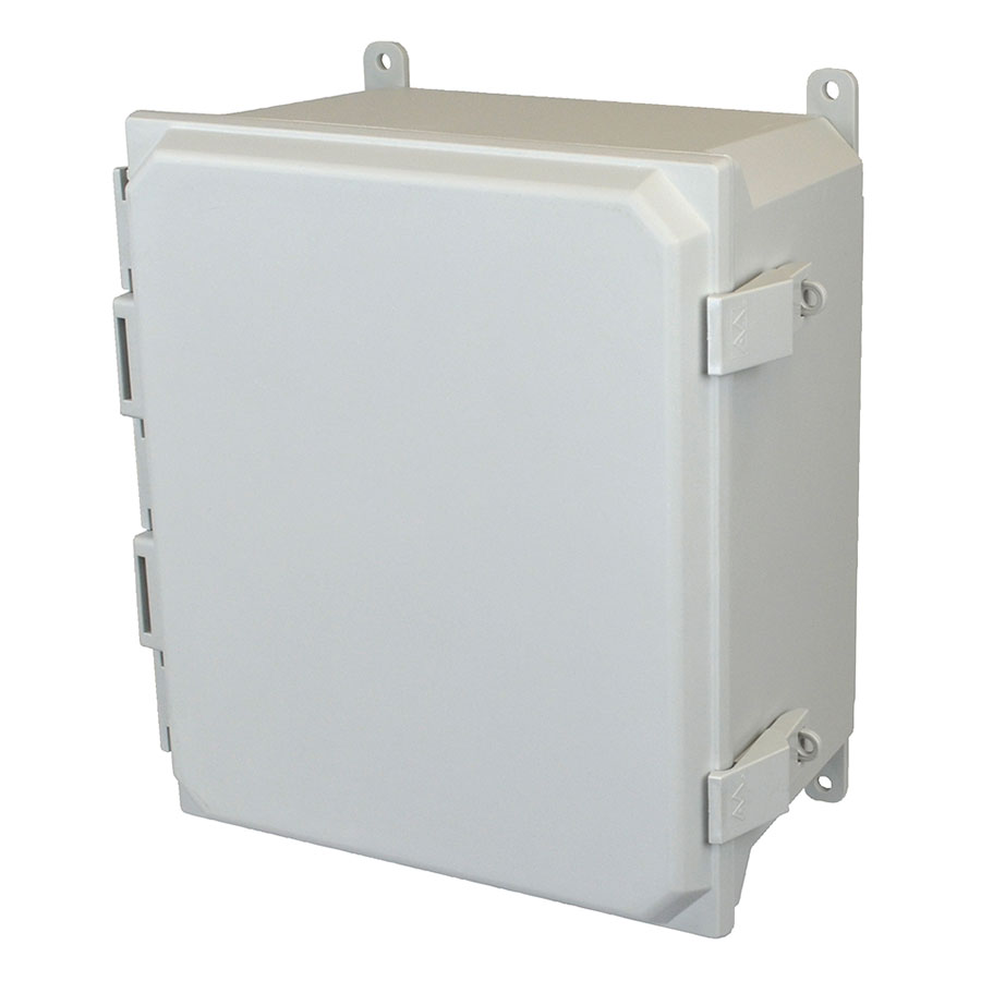 AMU1648NL Fiberglass enclosure with hinged cover and nonmetal snap latch
