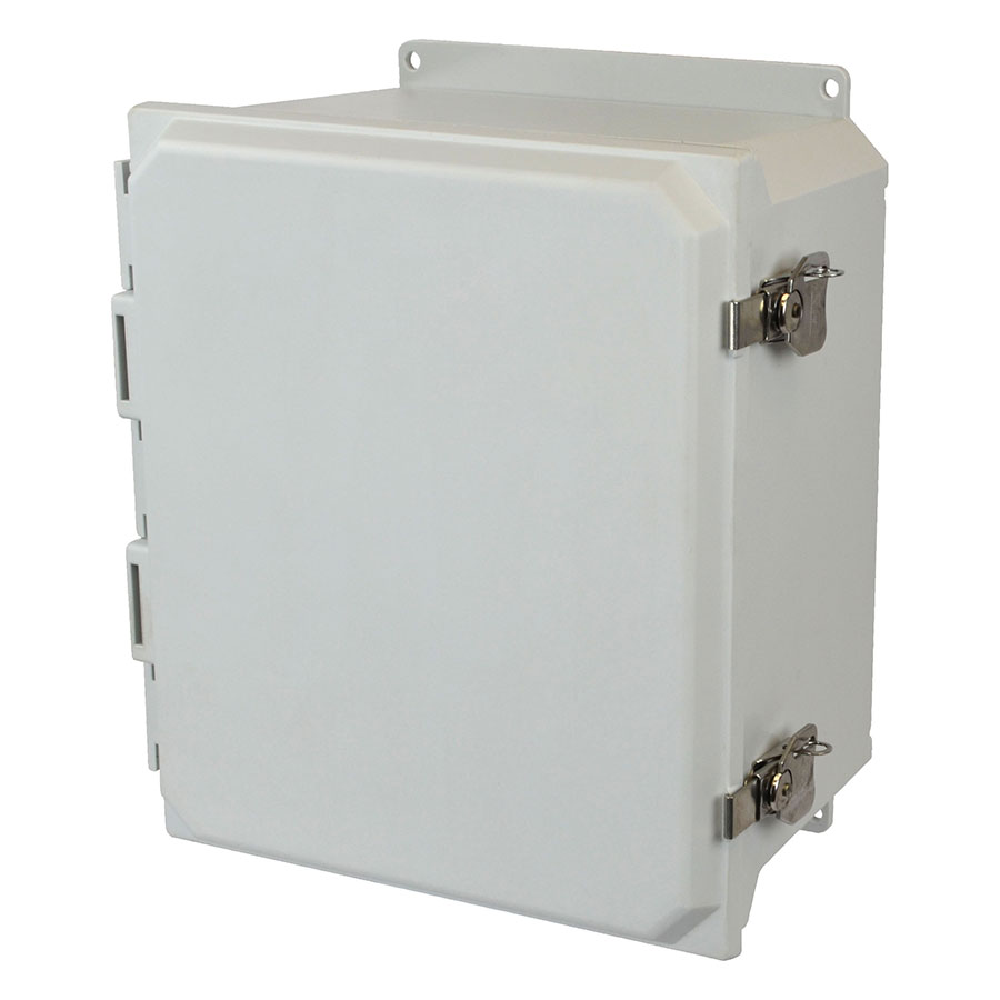 AMU1648TF Fiberglass enclosure with hinged cover and twist latch