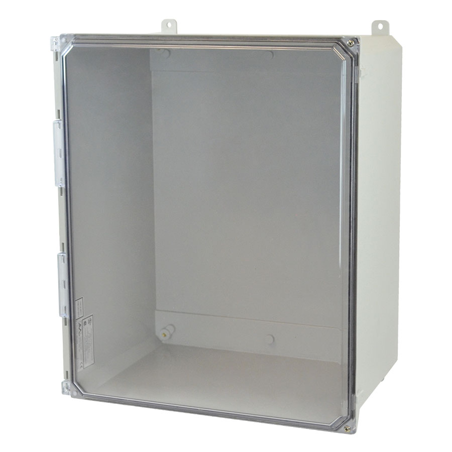 AMU2060CCH Fiberglass enclosure with 2screw hinged clear cover