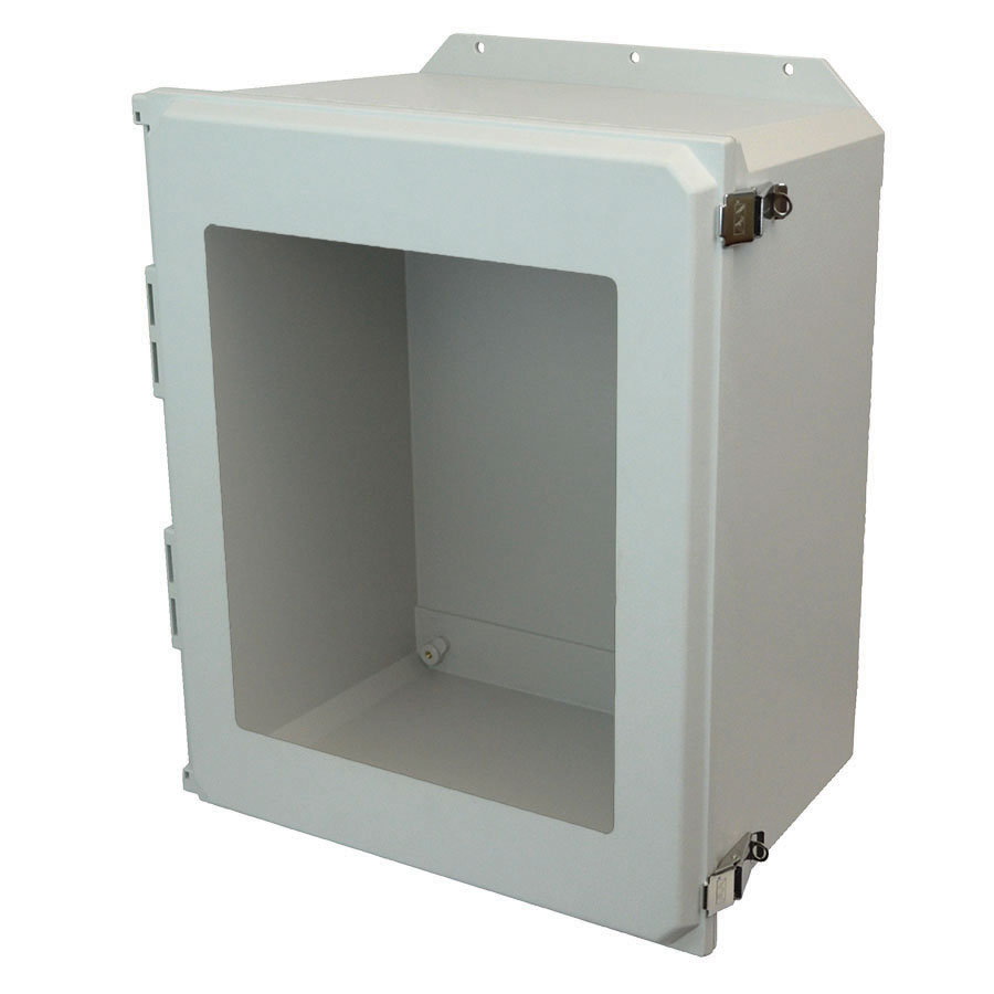 AMU2060LWF Fiberglass enclosure with hinged window cover and snap latch
