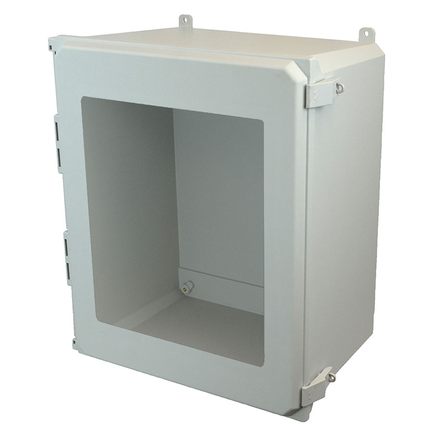 AMU2060NLW Fiberglass enclosure with hinged window cover and nonmetal snap latch